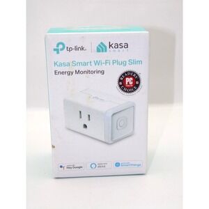 TP-Link Kasa Smart Wi-Fi  Plug slim With Energy Monitoring- White, voice control